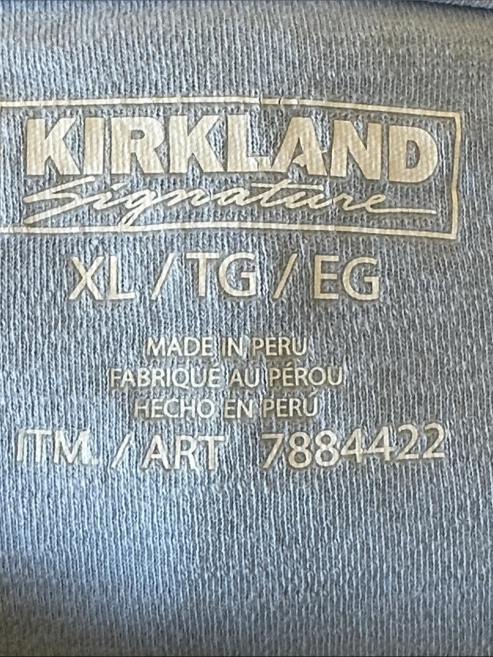 Kirkland Signature powder blue cotton T-shirt, size XL - Picture 5 of 7
